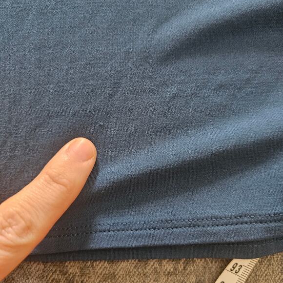 Eileen Fisher Silk Scoop Neck Blue Slip Tunic Tank Dress 30" Length Size Small - Picture 10 of 11